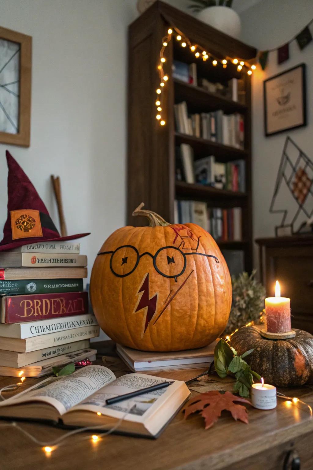 Bring a touch of magic to your home with a wizard-themed pumpkin.