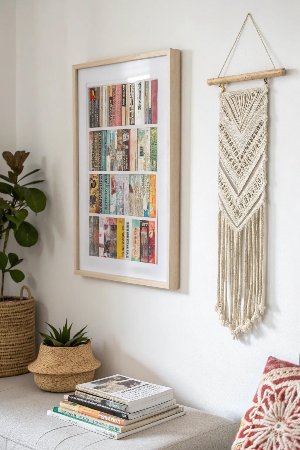 Crafted Elegance: Transform your space with vibrant magazine wall art.