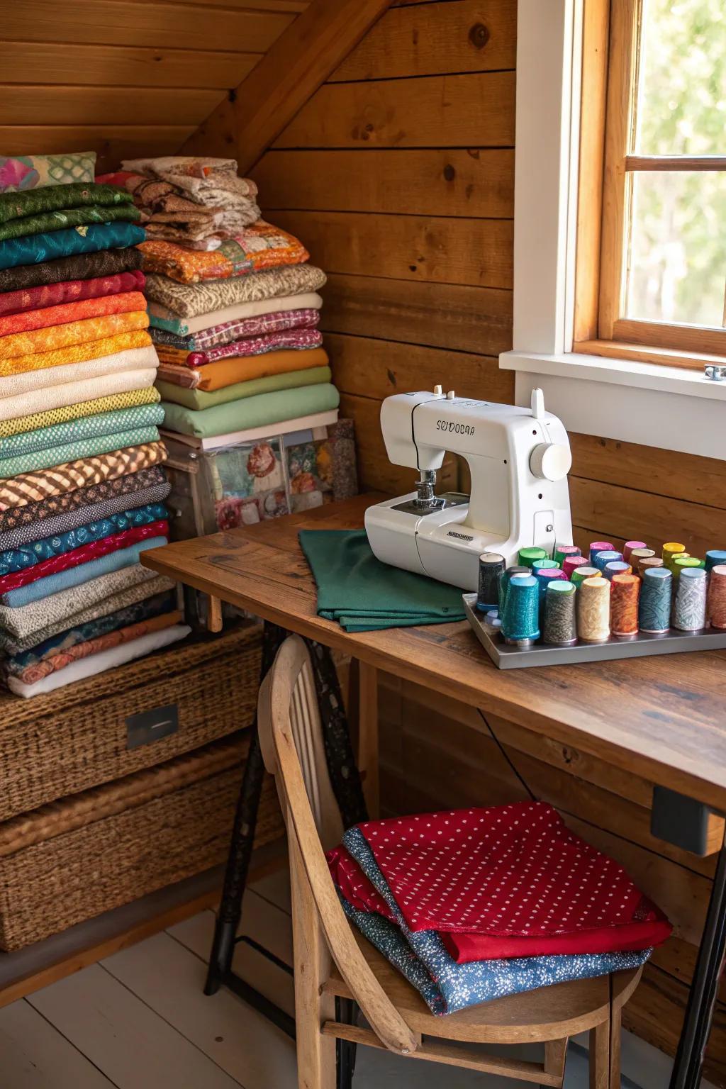 A fabric nook: every stitcher's dream come true.