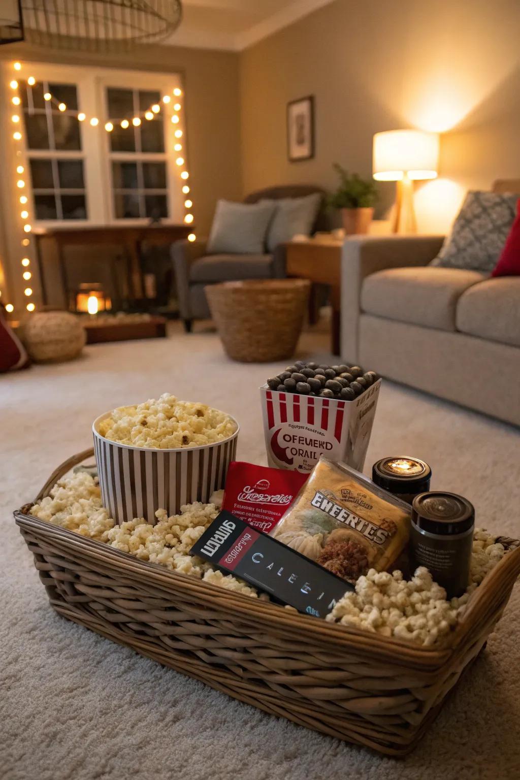 Turn your recipient's living room into a cinema with this delightful basket.