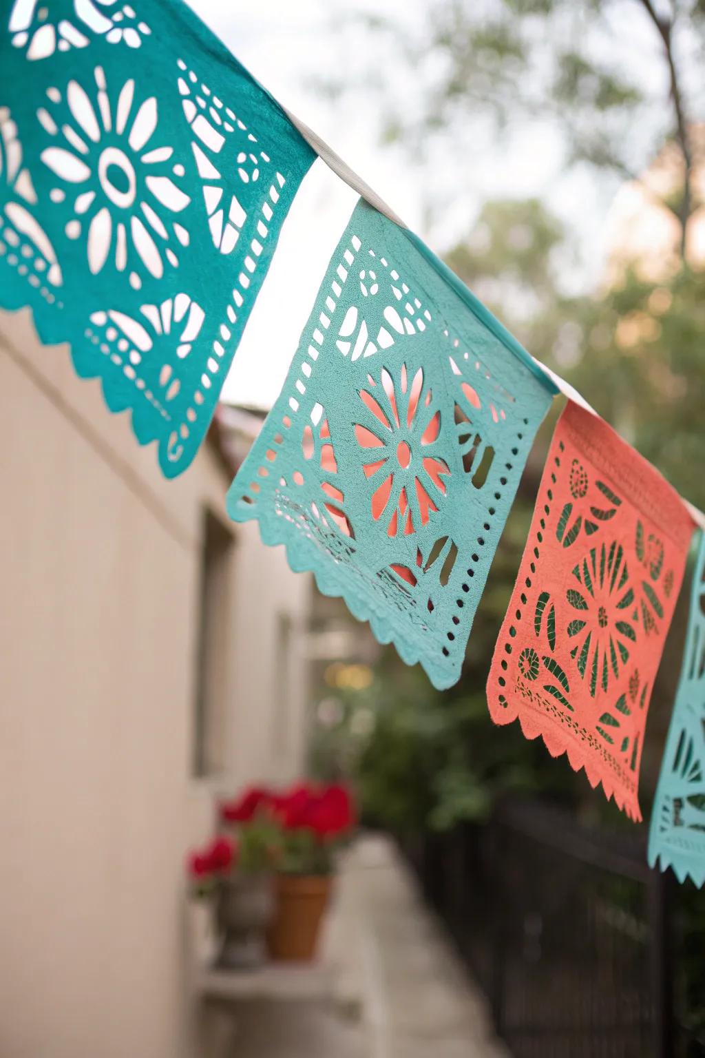 Embrace the art of simplicity with vibrant papel picado, where tradition meets minimalist elegance.