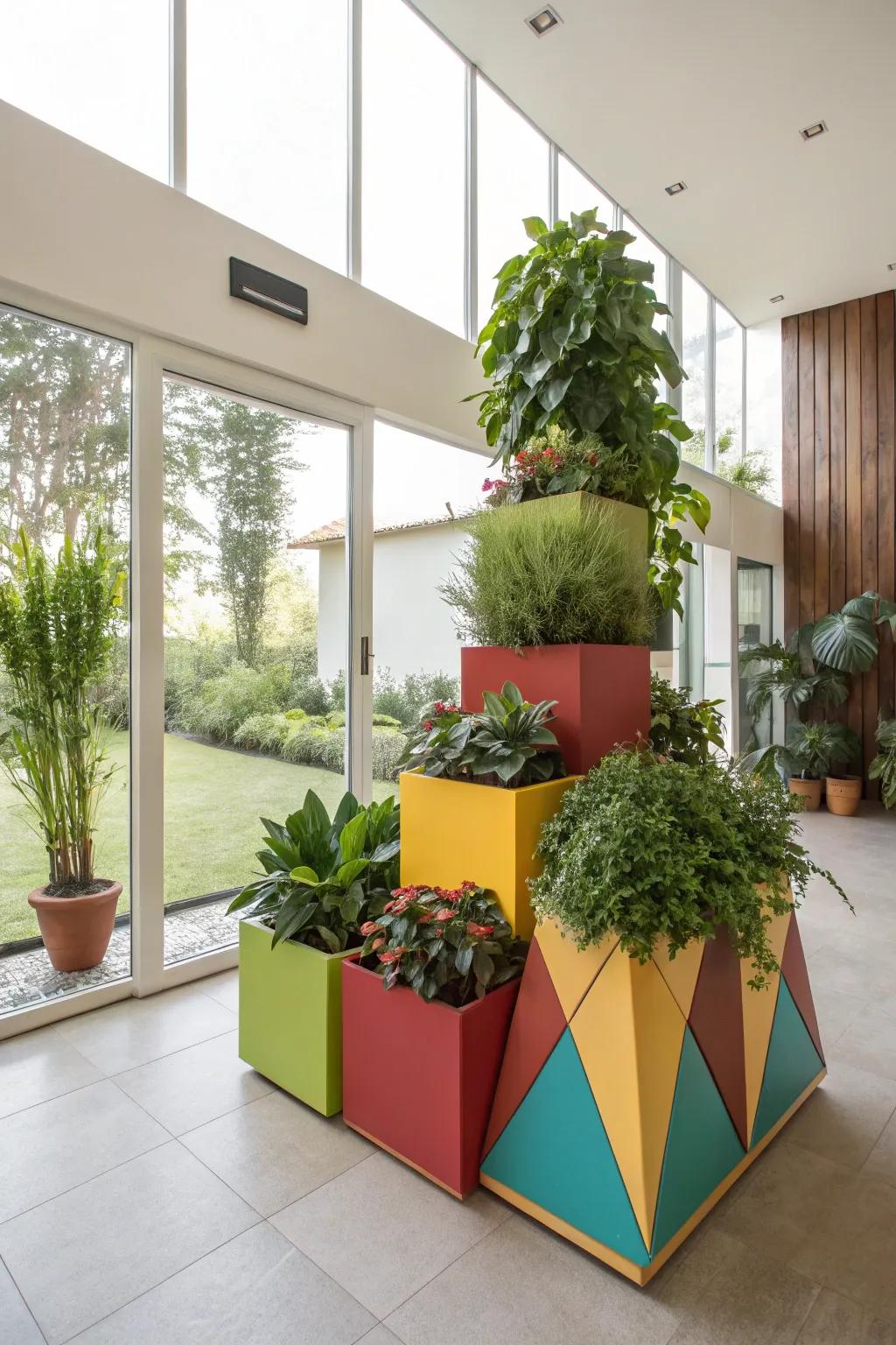 Add a geometric twist to your plant collection with these stylish planters.