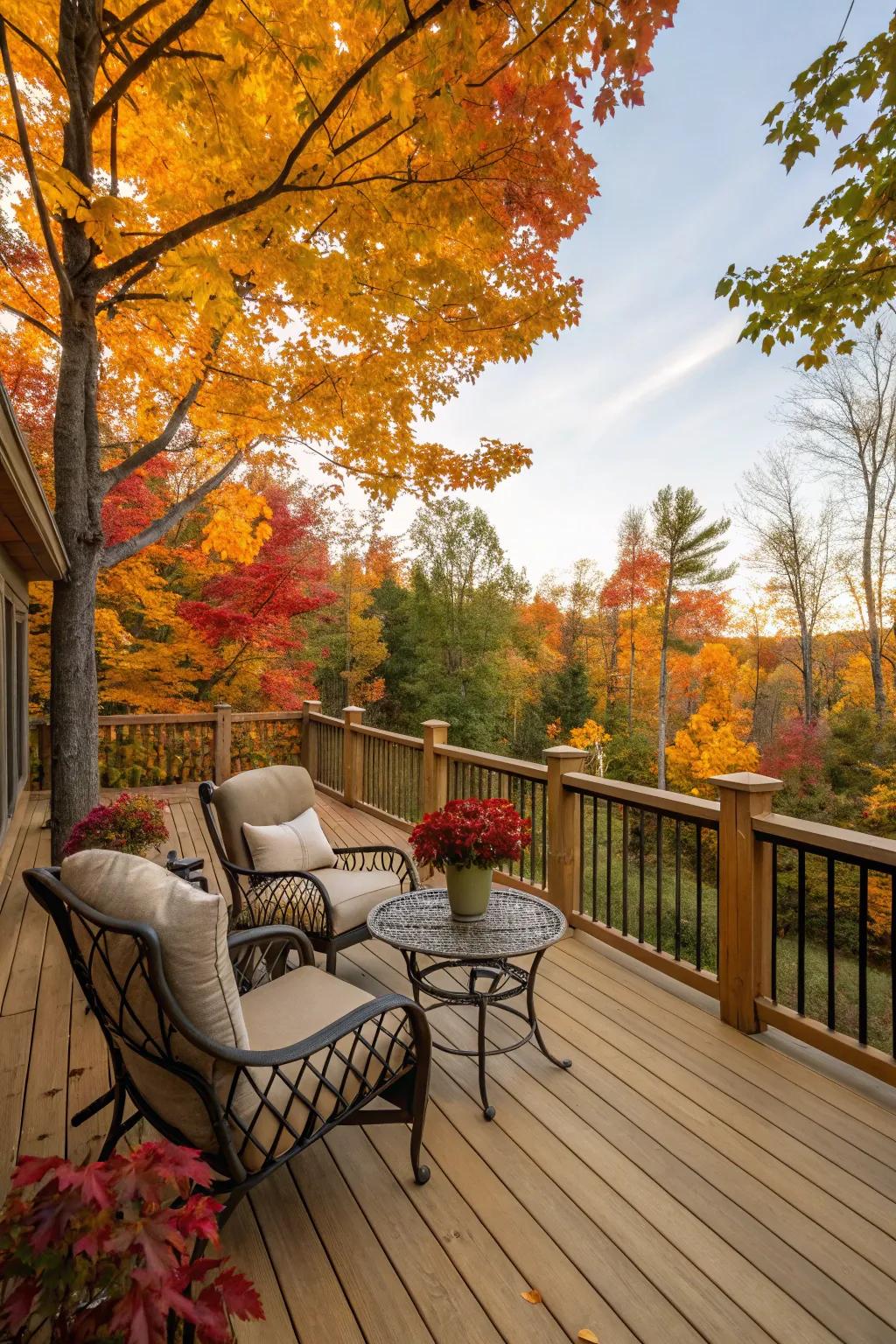 Golden Oak deck finish creates a warm, inviting atmosphere perfect for any home.