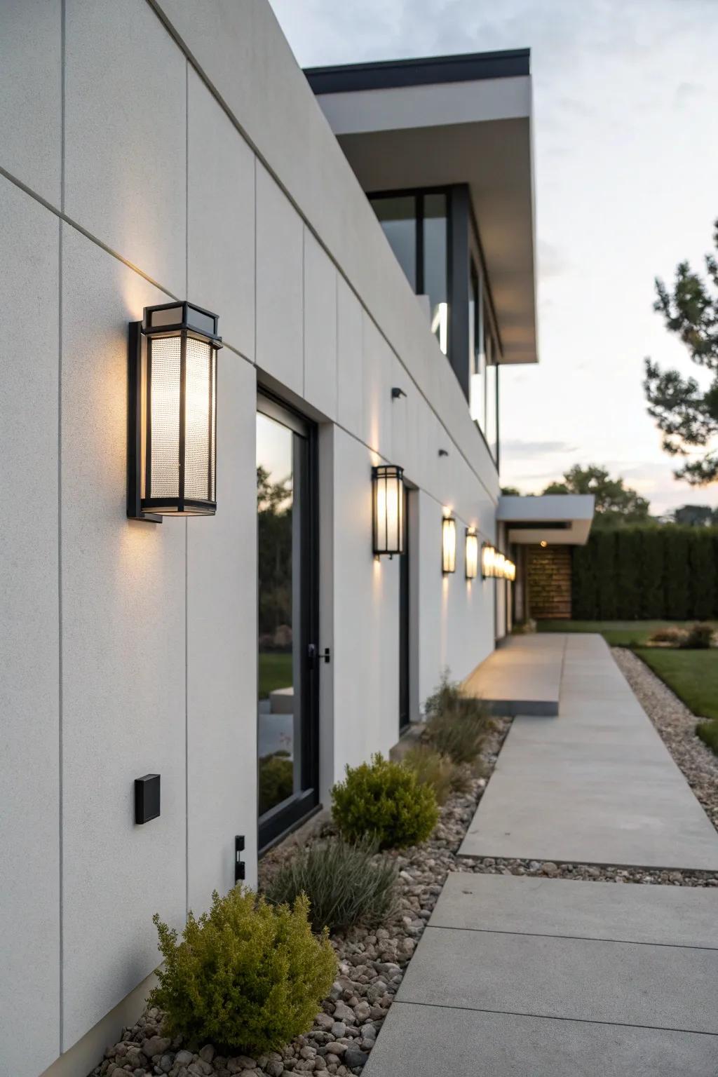 Sleek sconces add understated elegance