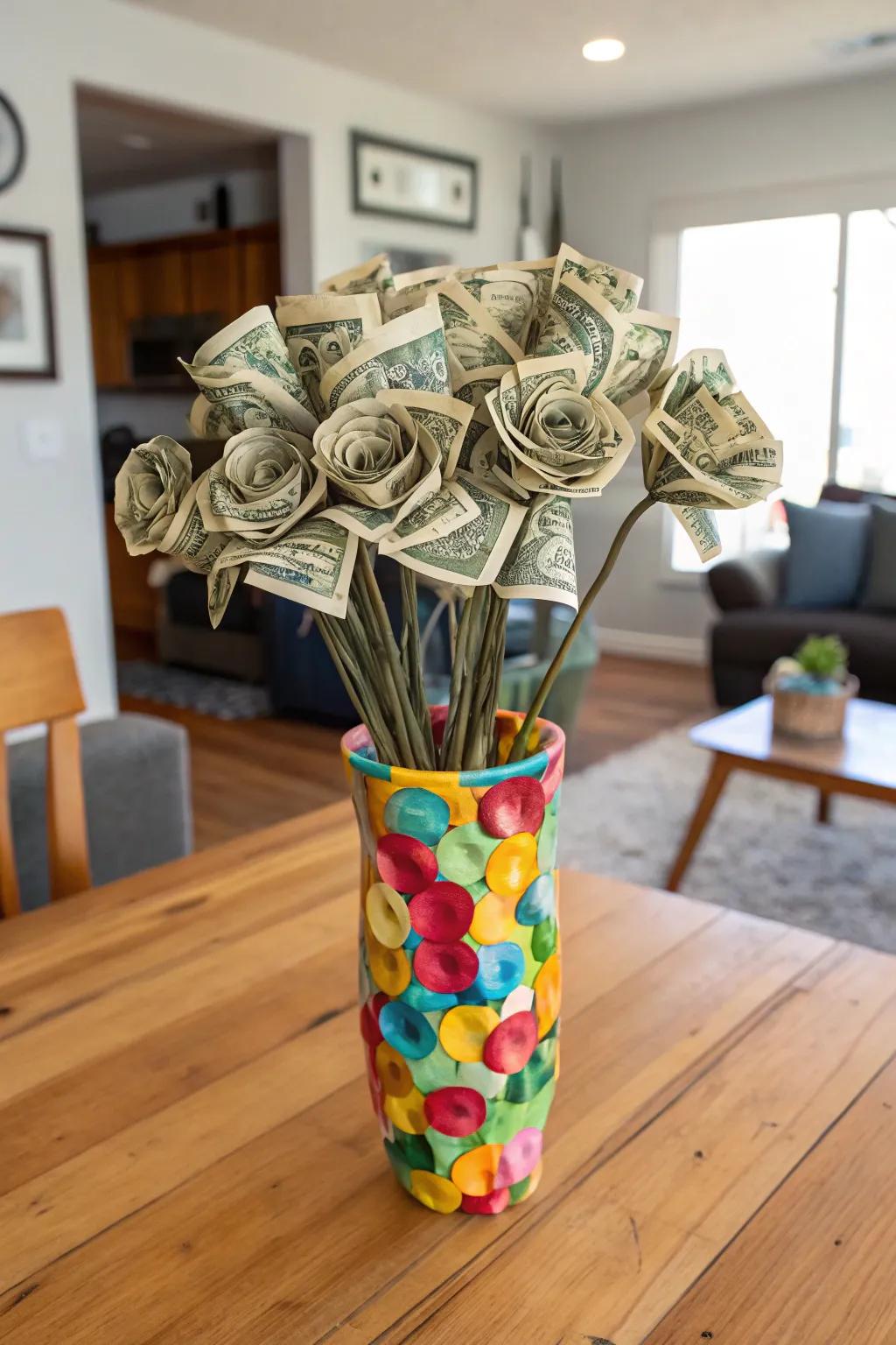 A Beautiful Money Bouquet to Brighten Mom's Day