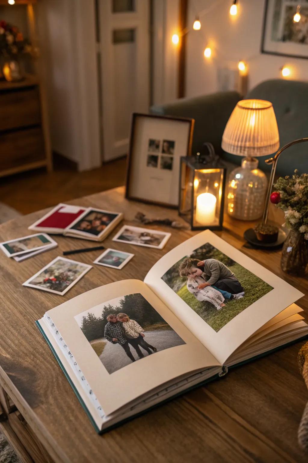 A personalized photo album filled with memories can bring joy and nostalgia to any mom's heart.