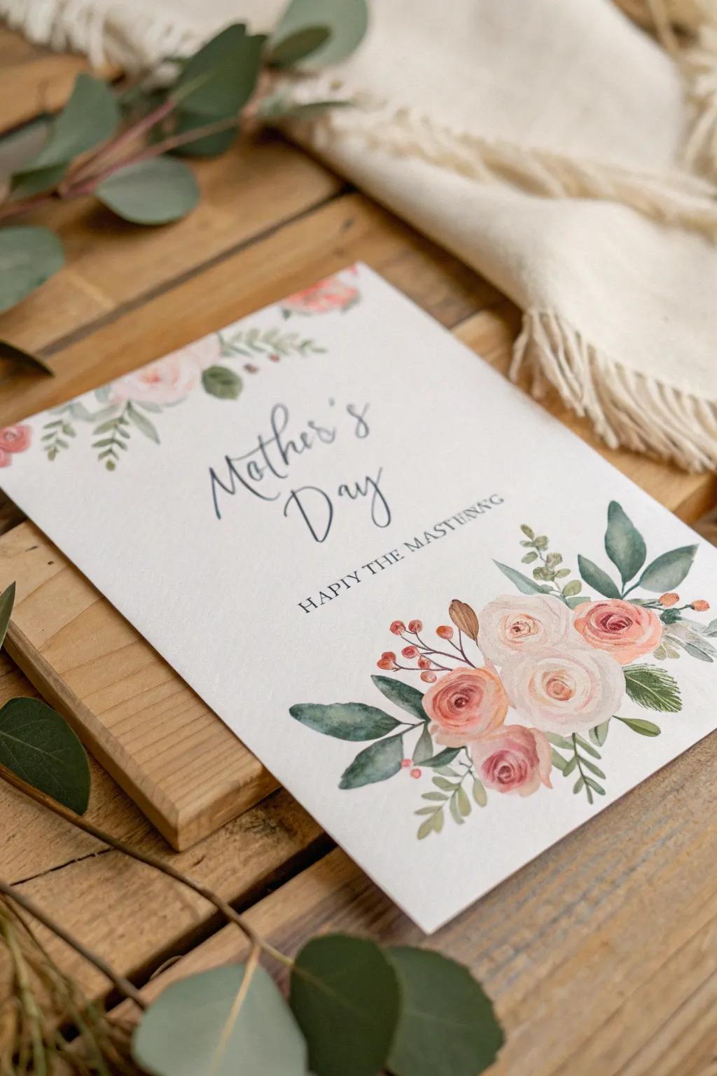 Capture the essence of elegance with handcrafted floral watercolor invitations, perfect for a Mother's Day celebration.