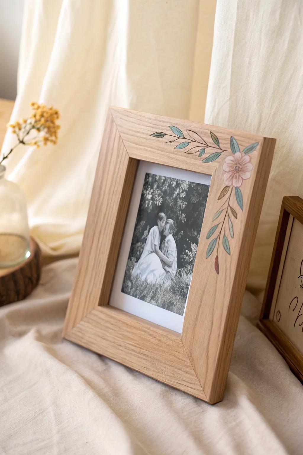 Elevate your Mother's Day gift with a personalized touch - a handcrafted photo frame that captures precious memories with elegance and love.