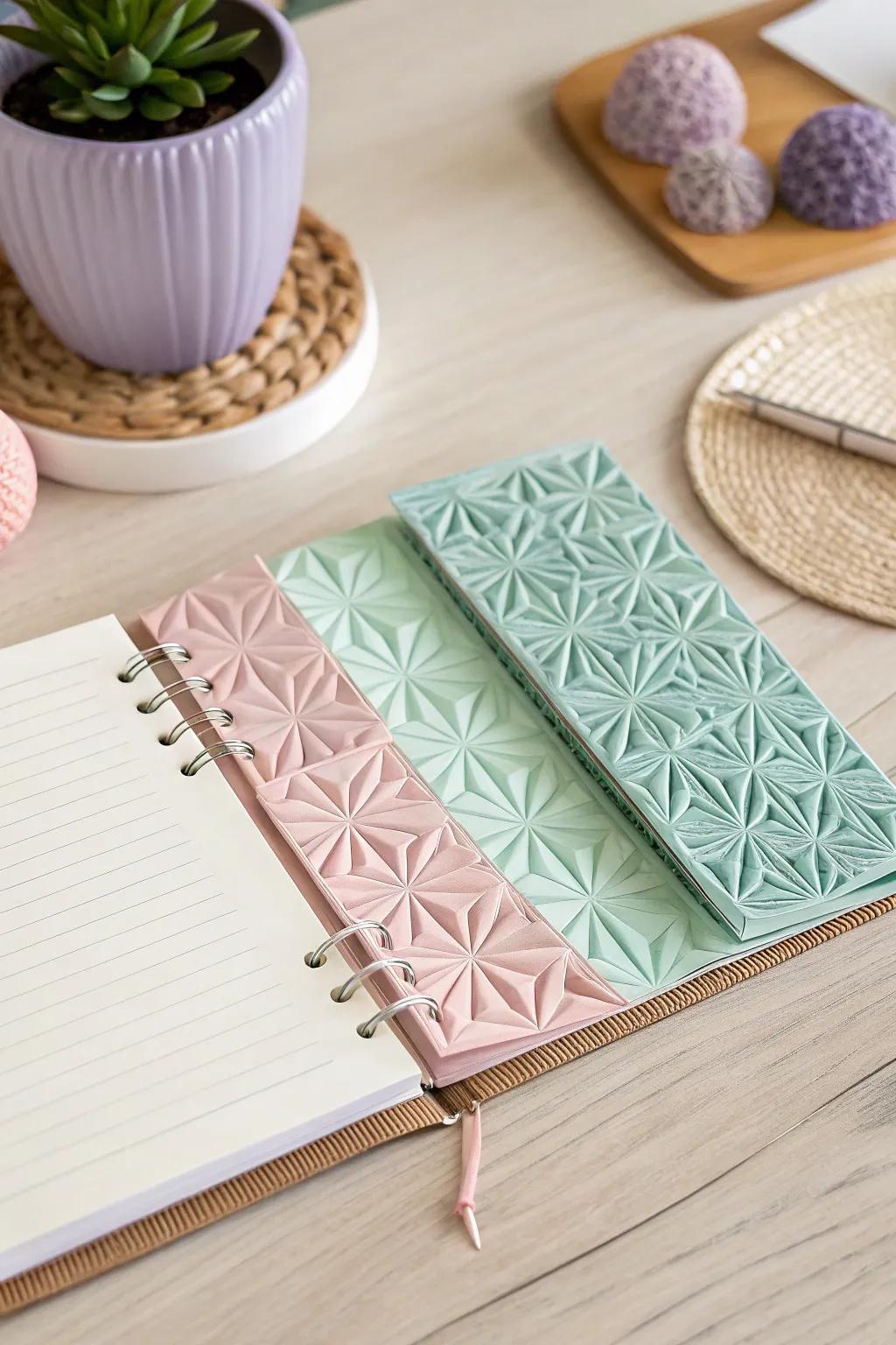 Transform your notebook into a work of art with elegant origami dividers—where simplicity meets creativity.