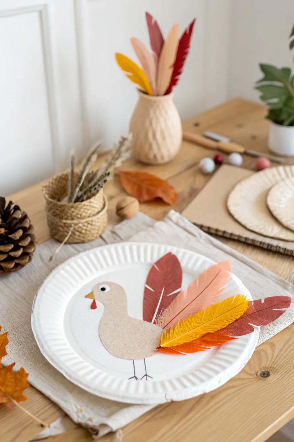Embrace the charm of fall with this delightful paper plate turkey craft, perfect for little hands and creative spirits. 🍂🦃 #ScandiBohoCrafts
