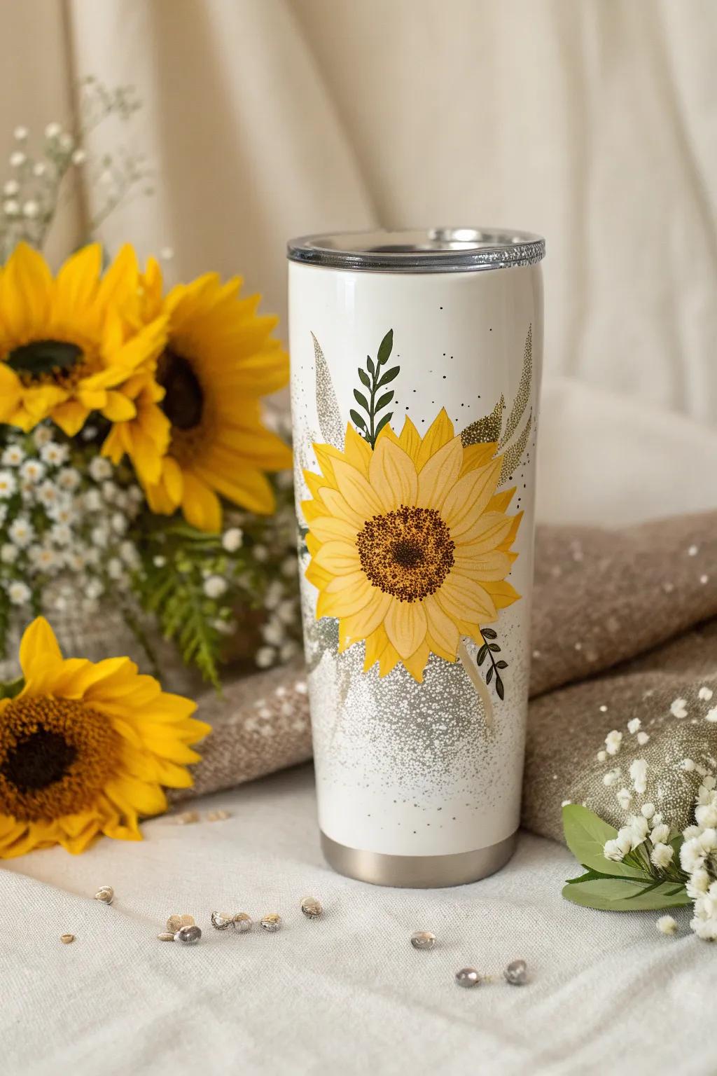Embrace nature's elegance with a sunflower peek a boo tumbler, where simplicity meets artistry.