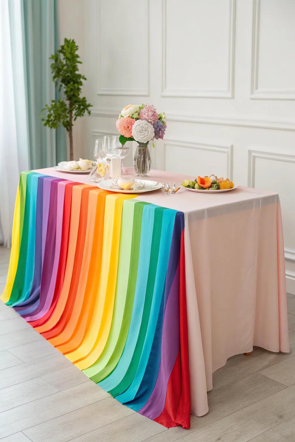 Embrace the magic of colors with this stunning rainbow backdrop that's both simple and striking.