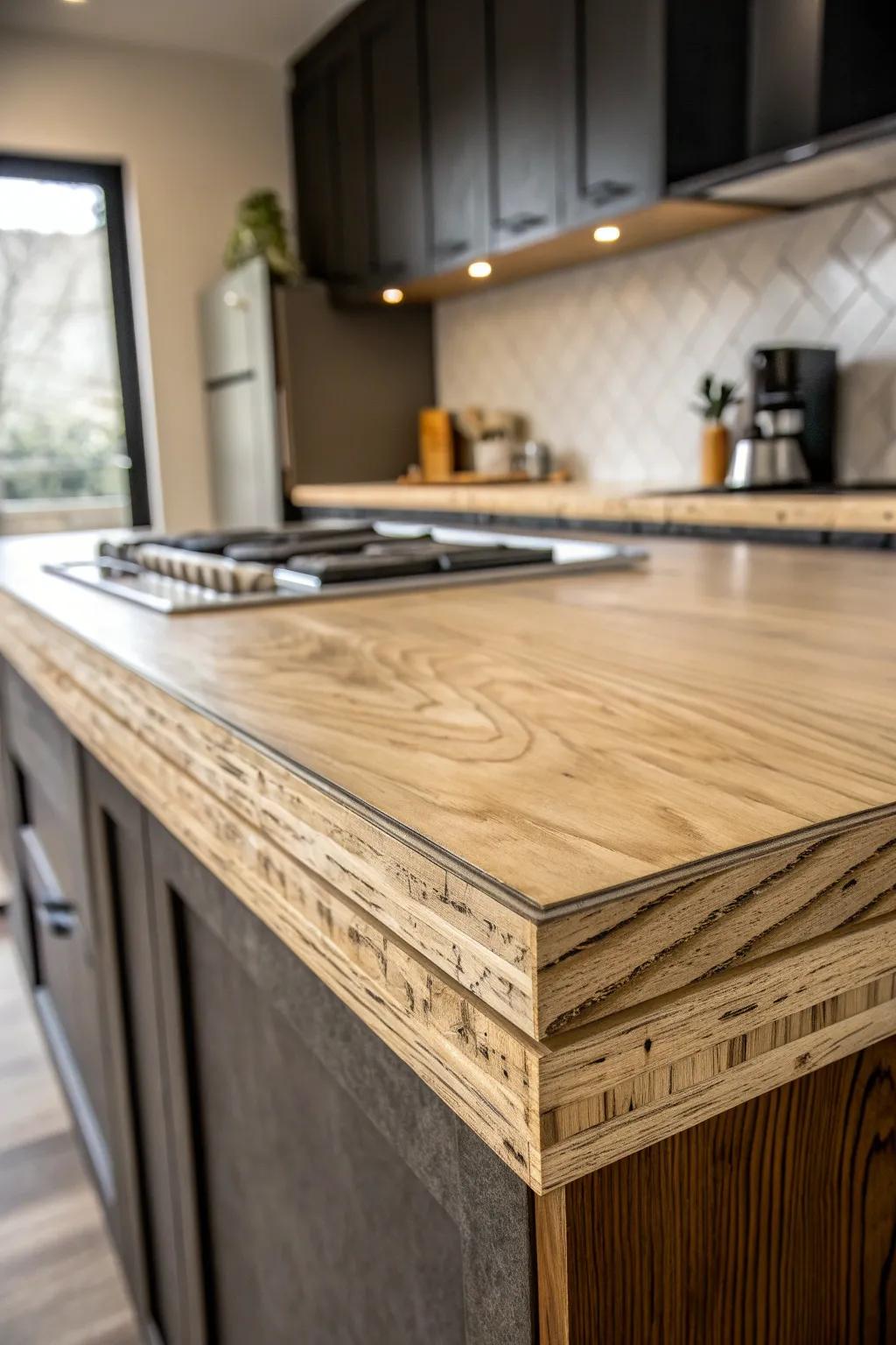 Embrace rustic charm with the raw beauty of exposed plywood edges.