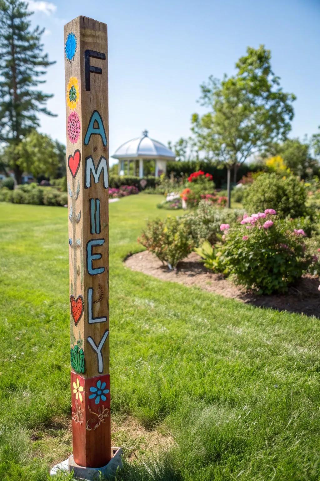 Create a family legacy with a personalized names pole.