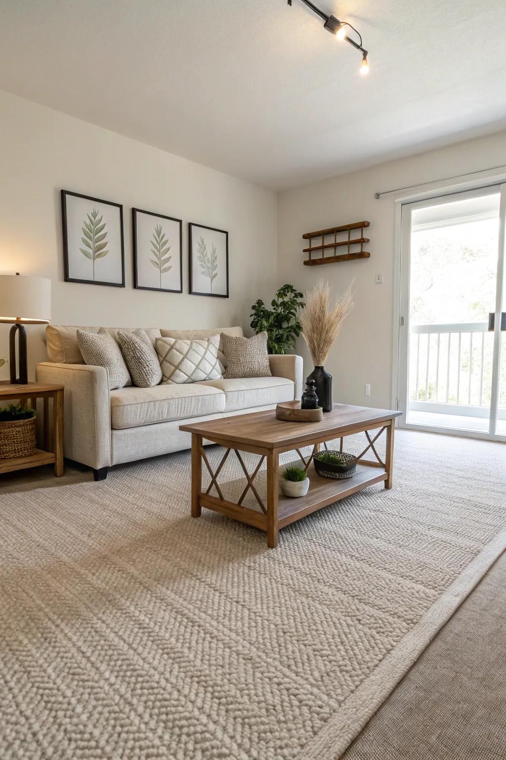 Neutral carpets create a harmonious and versatile base for any room.