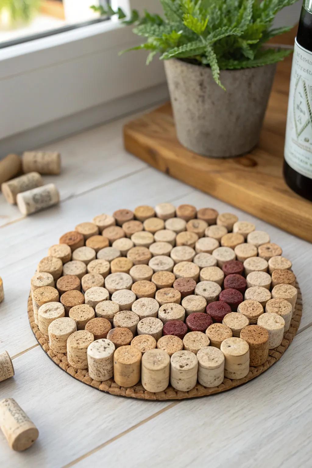 Elevate your kitchen style with charming cork trivets—where rustic meets elegance. 🍷✨