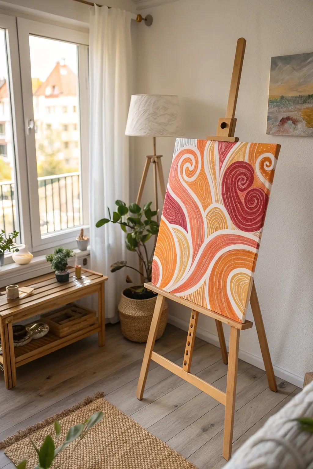 Explore the beauty of colorful abstractions with this stunning puffy paint artwork, perfect for adding a splash of adventure to your minimalist space.