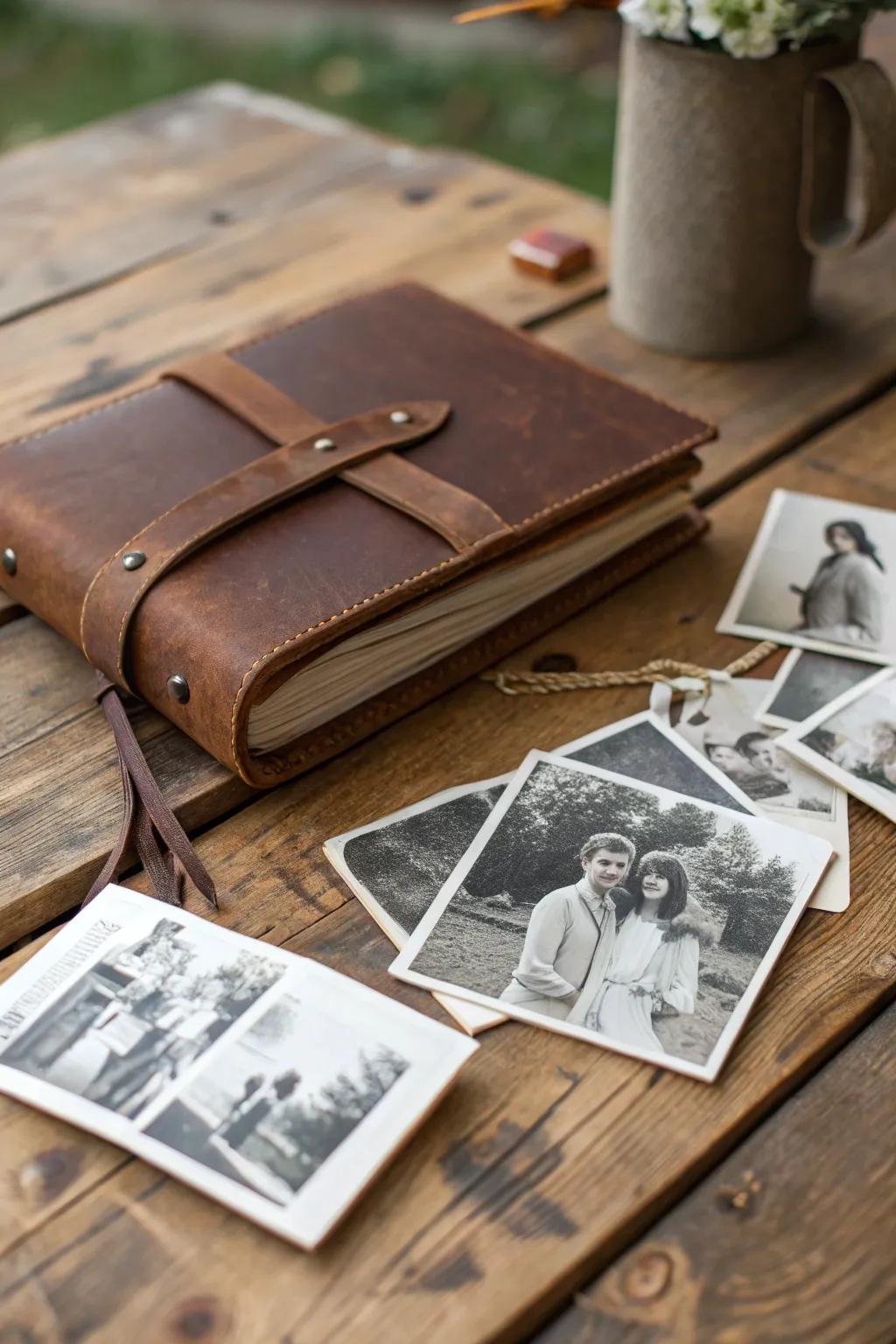 A memory book filled with cherished stories and photos