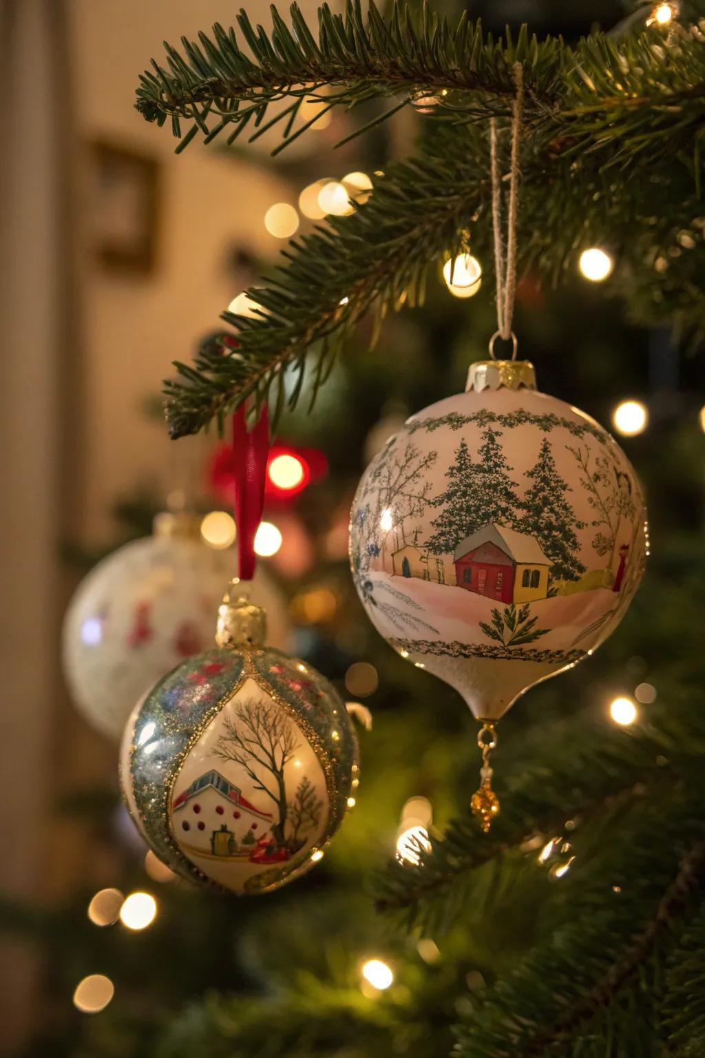 Vintage glass ornaments add timeless charm to any tree.