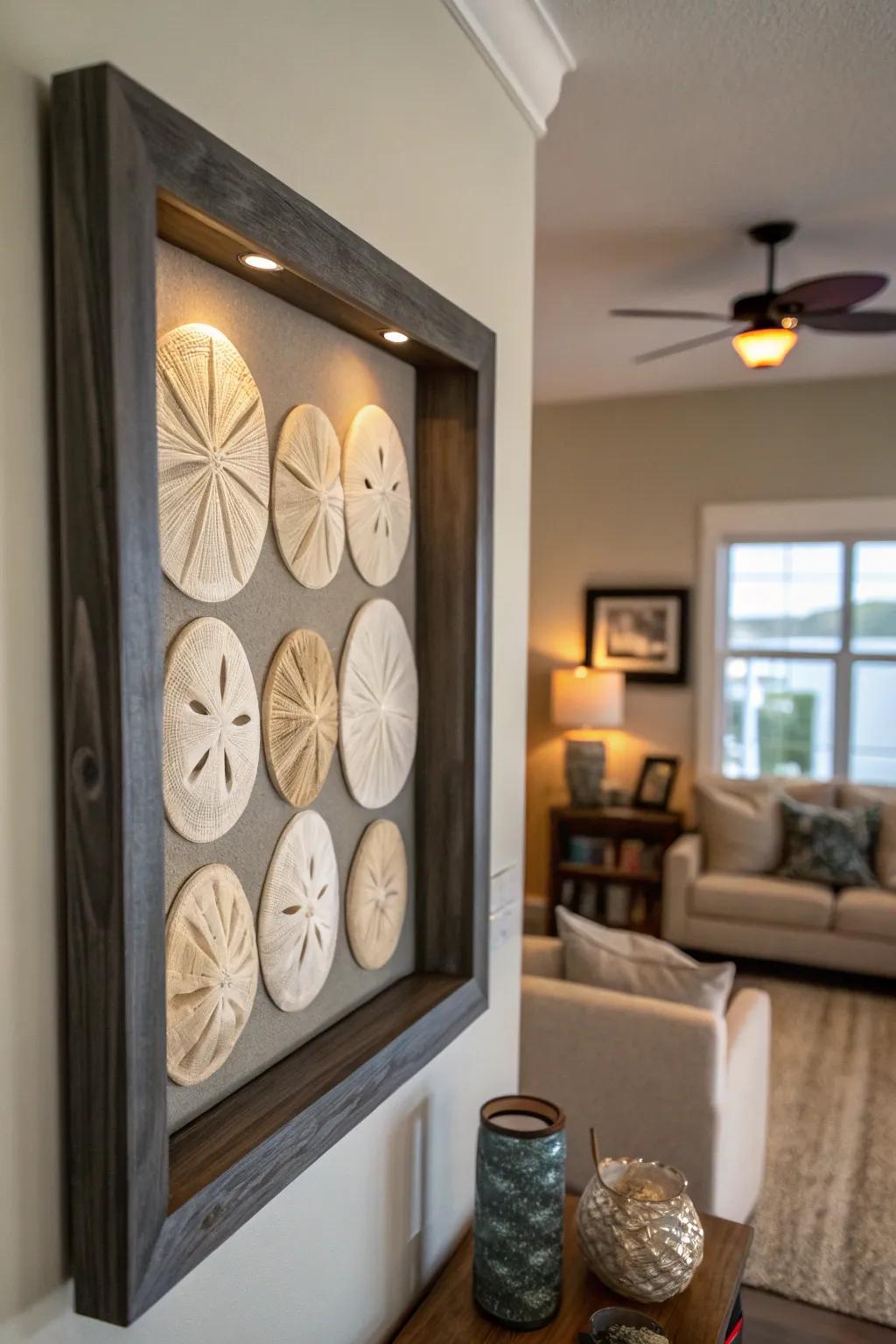 Create a personal beach gallery with a shadow box display.