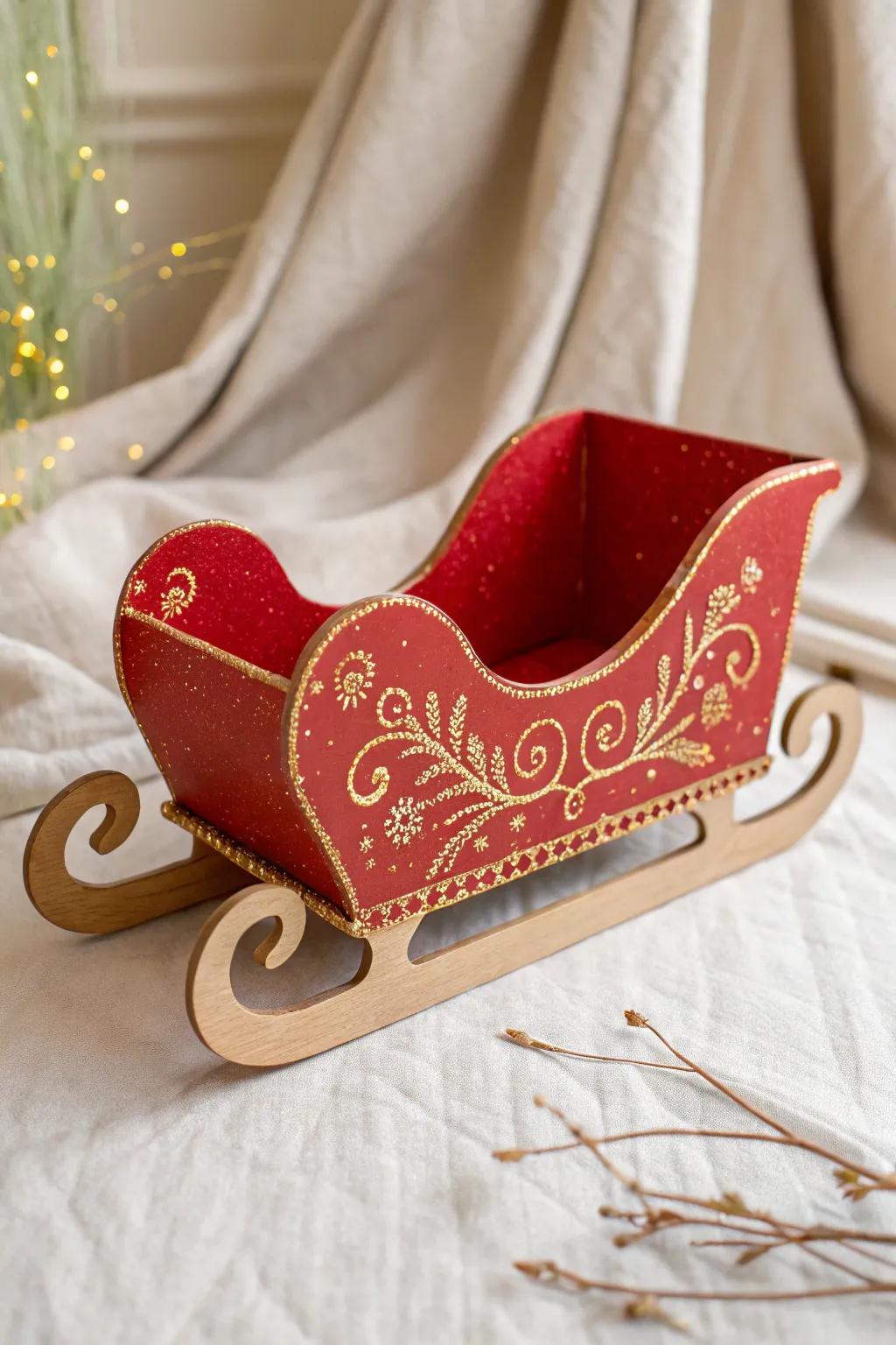 Transform simplicity into festive magic with this charming DIY Santa sleigh.