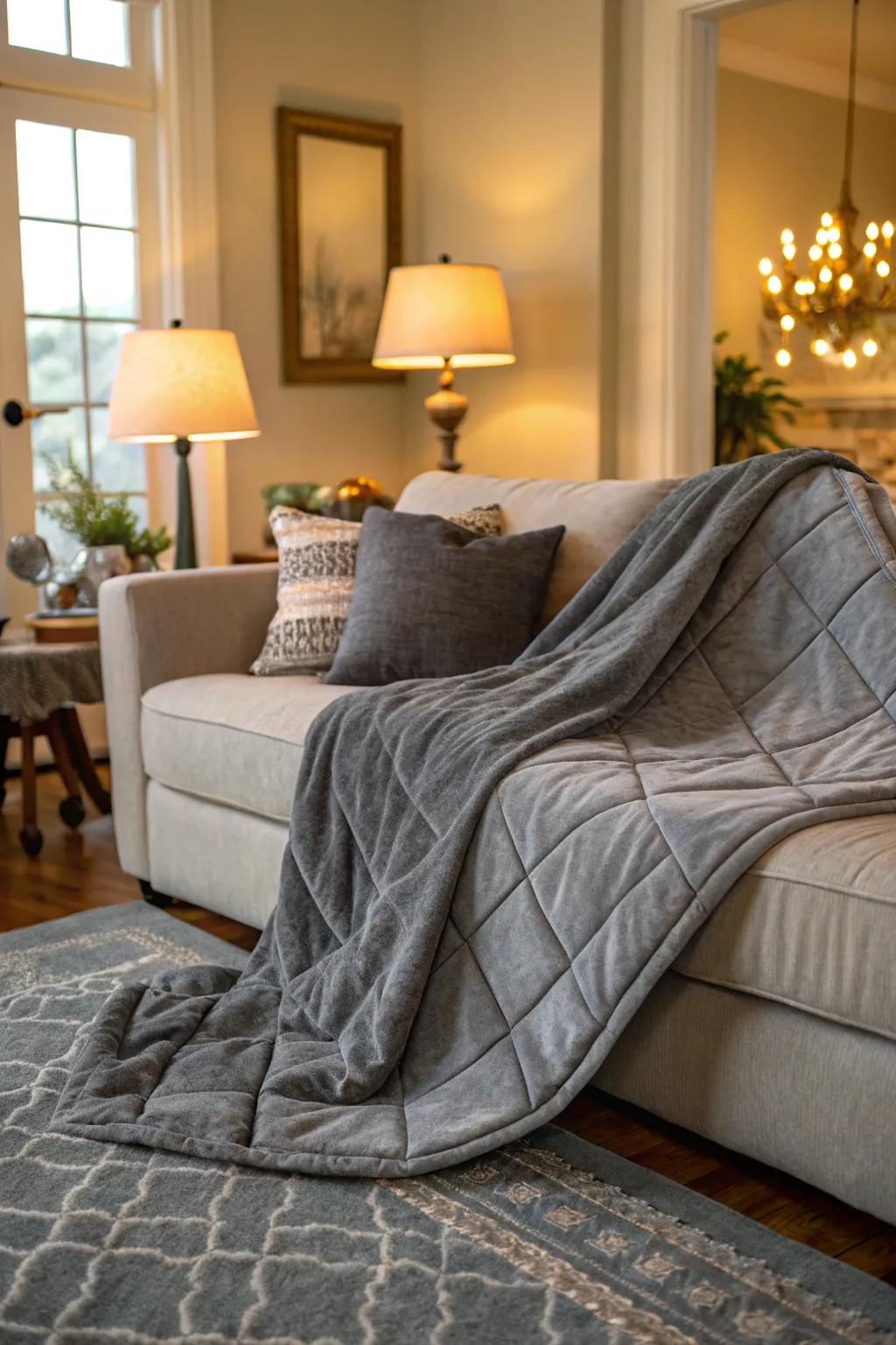 Weighted blankets provide a hug-like sensation, perfect for relaxation.