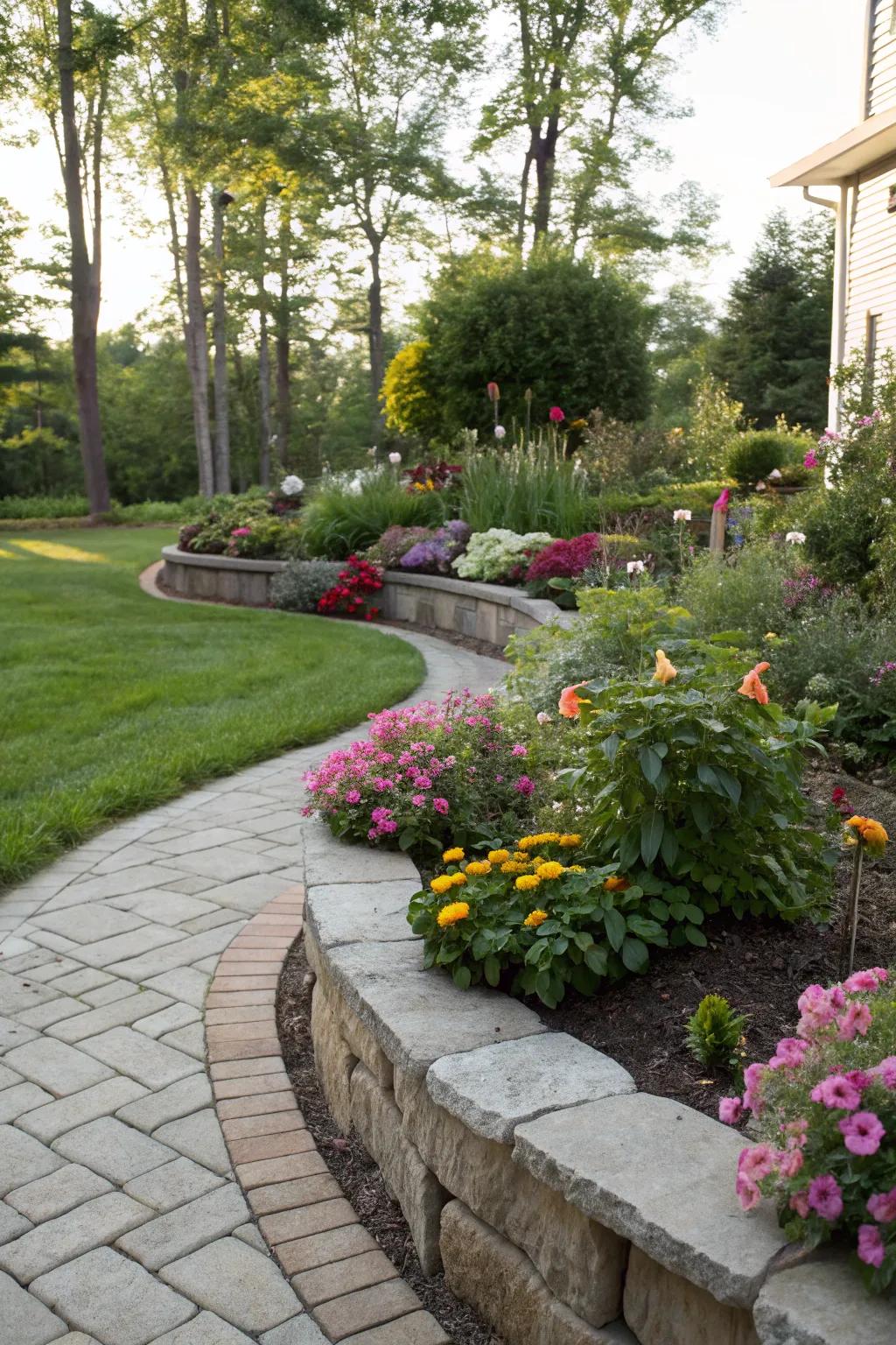 Curvy borders add a natural flow to your backyard garden.