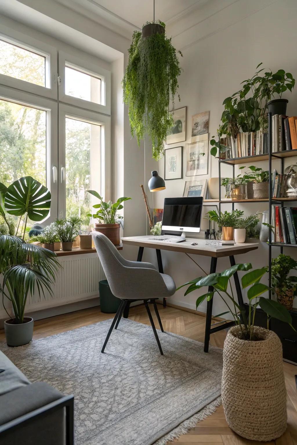 A touch of greenery brings calm and vitality to your office.