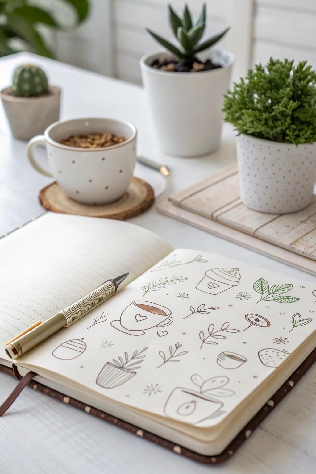 Embrace creativity in simplicity: doodle your day away with charming sketches.
