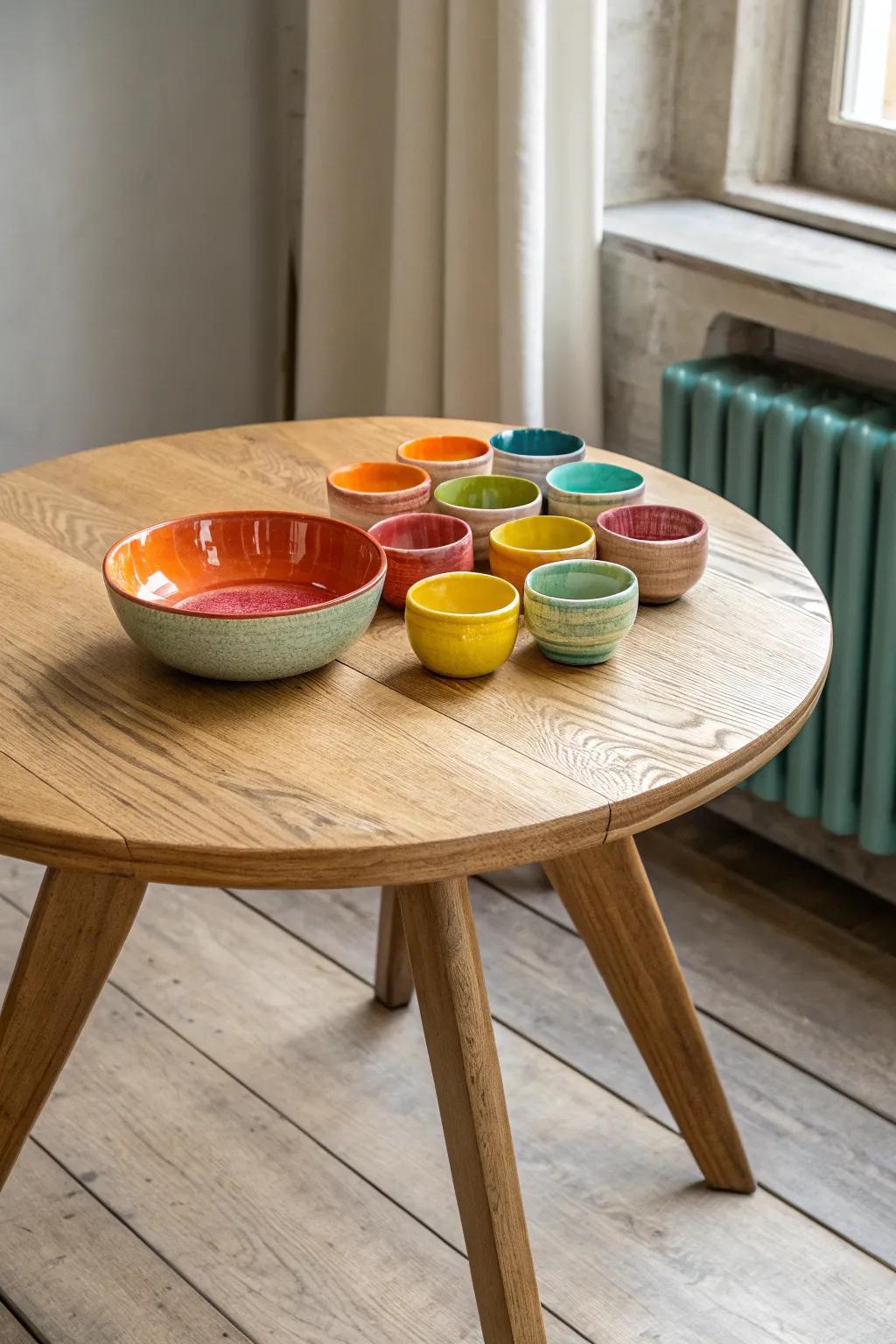 Bring a splash of color to your minimalist aesthetic with this vibrant slime centerpiece!