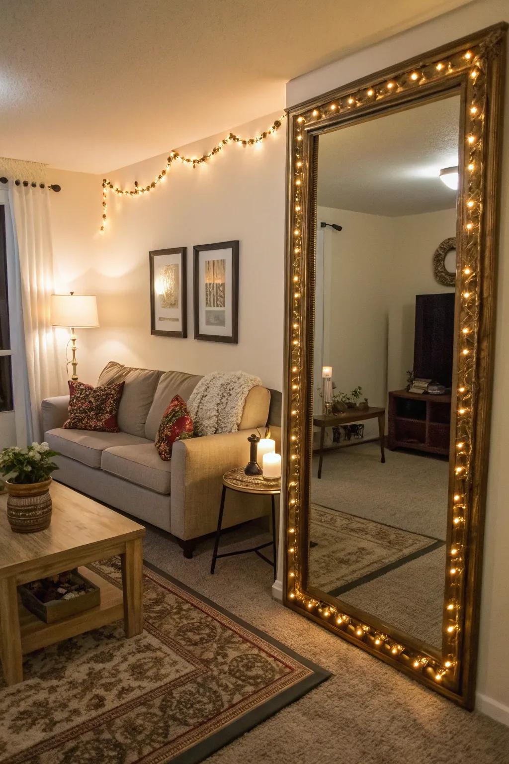 Mirrors can expand your space visually without taking up room.