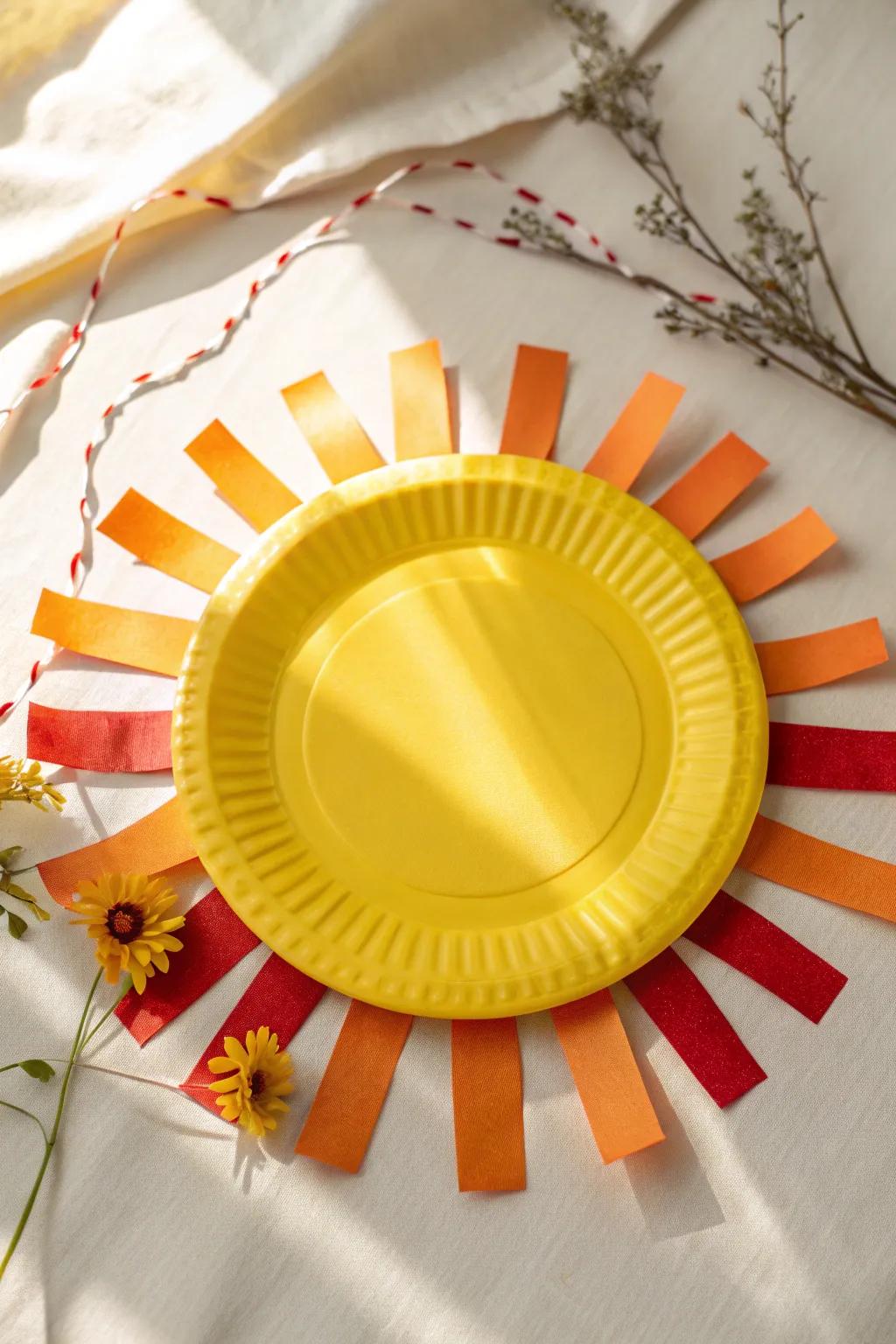 Embrace the joy of summer with this simple yet beautiful paper plate sunshine craft for toddlers!