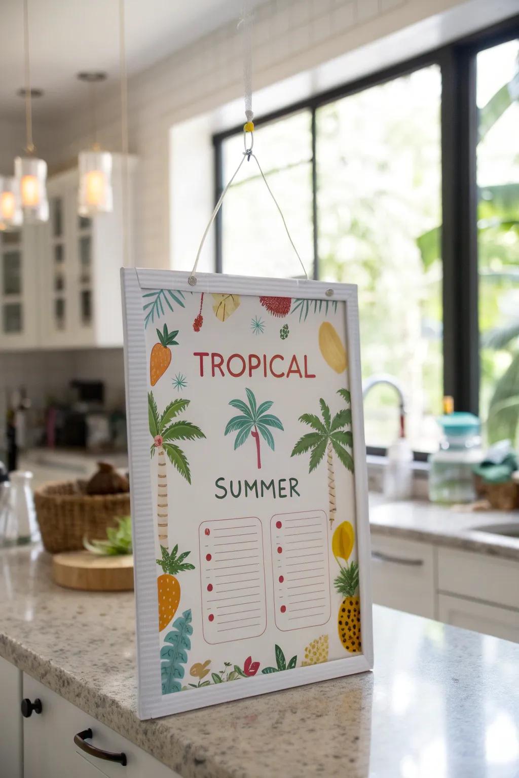 A tropical-themed board that turns your notes into a piece of paradise.