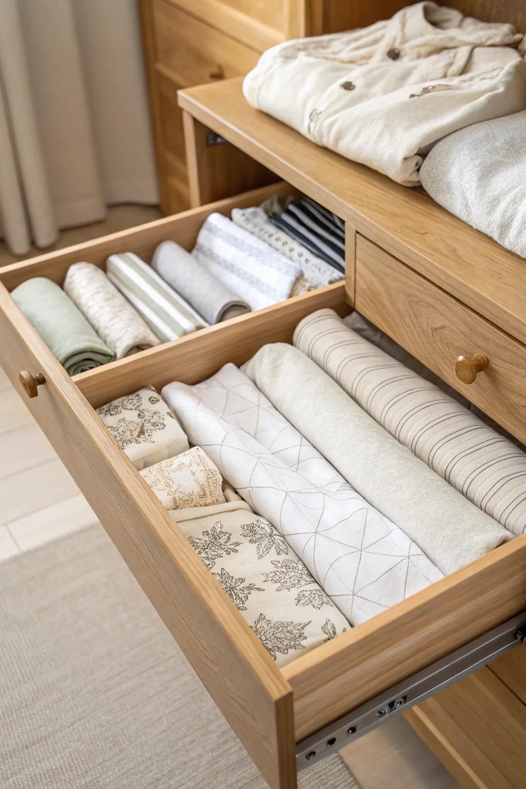 Transform chaos into calm with minimalist t-shirt organization magic.