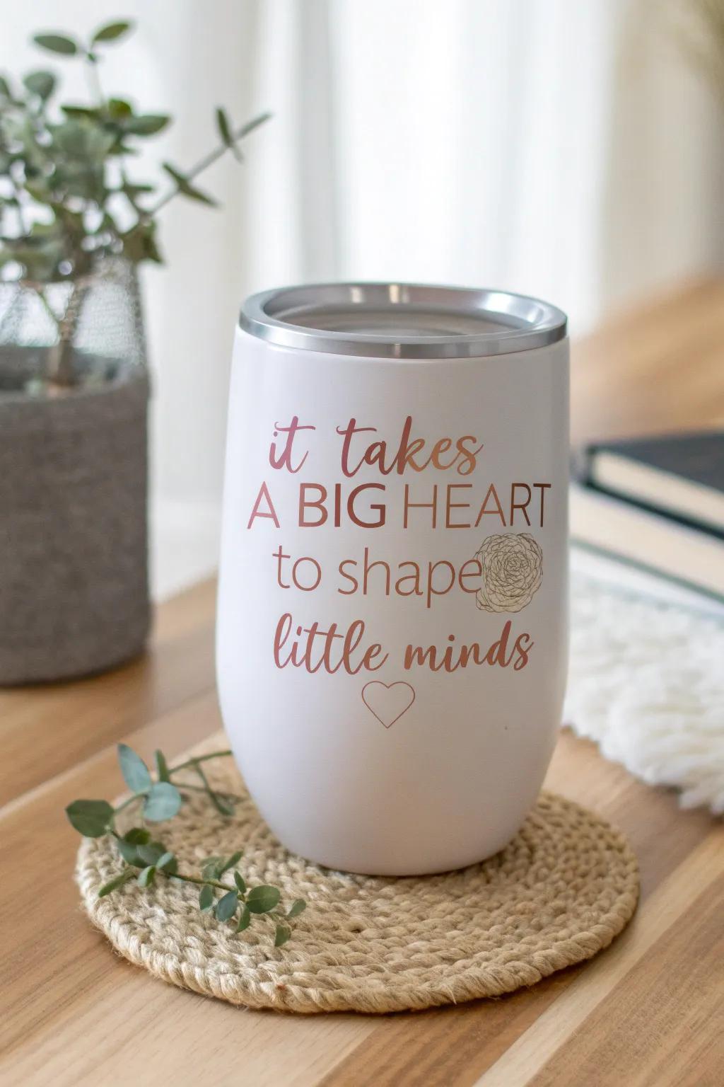 Sip inspiration daily with this beautifully crafted tumbler, reminding teachers of their incredible impact. #TeacherGifts #ScandinavianDesign