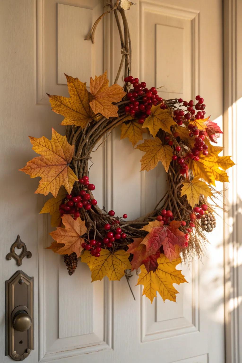 Welcome fall with a handcrafted harvest wreath that brings the season's beauty to your door.