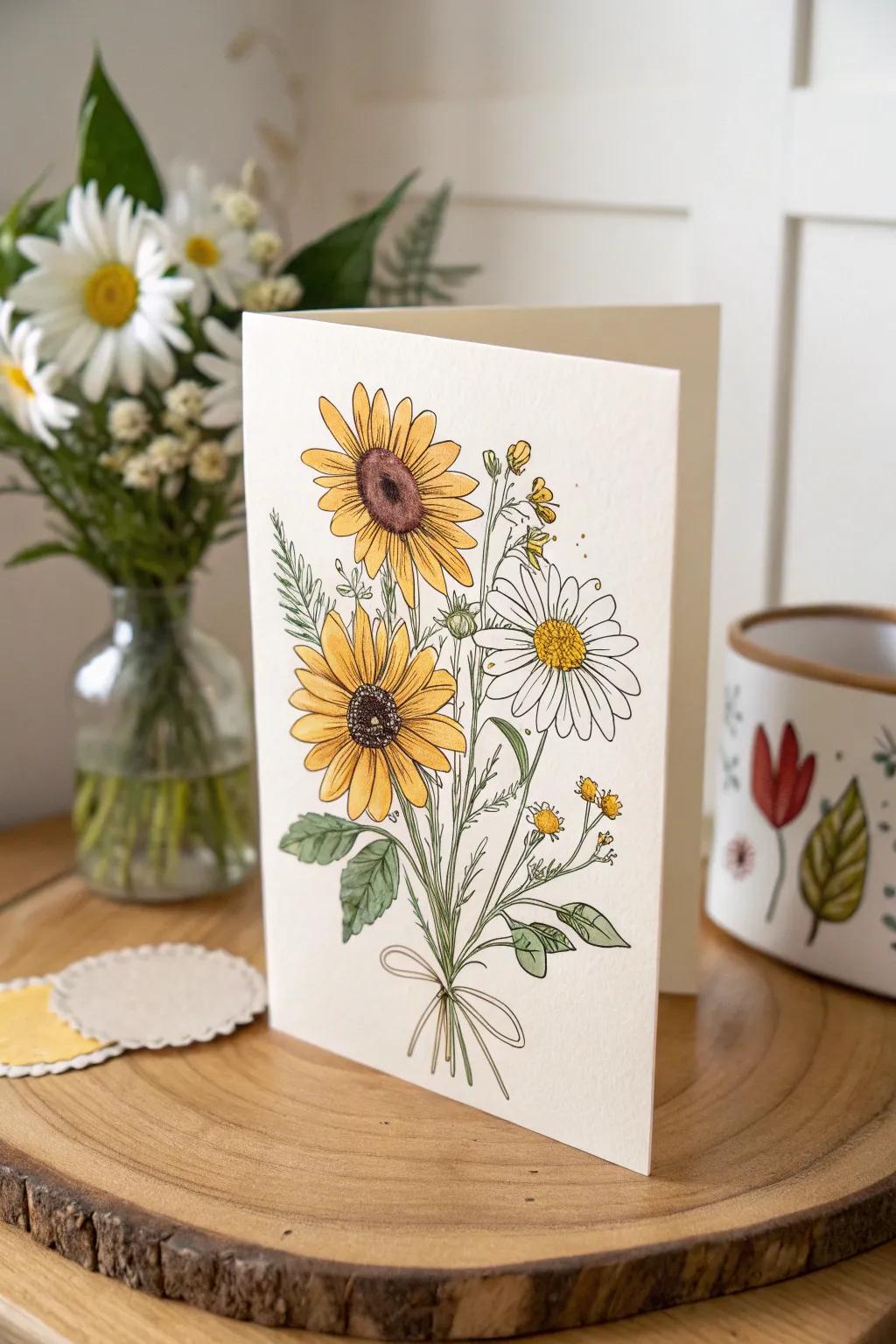 Send a touch of sunshine with this blooming beauty card.