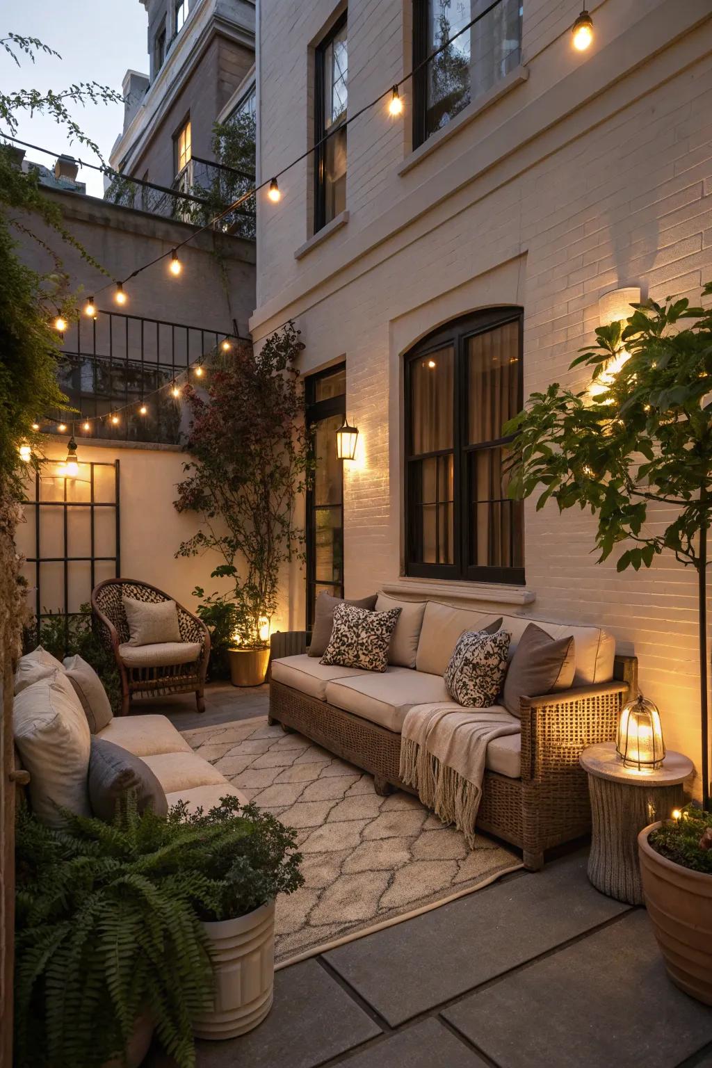 A cozy seating area is perfect for relaxing evenings.