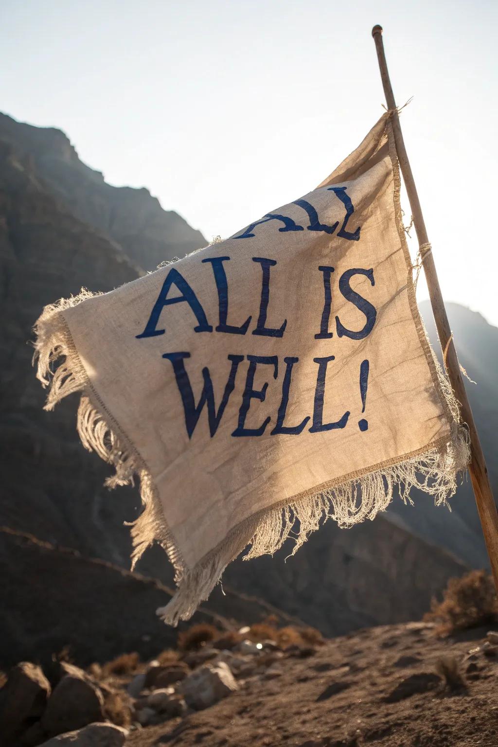 Elevate your journey with a handcrafted trek flag that inspires: 'All is well!'