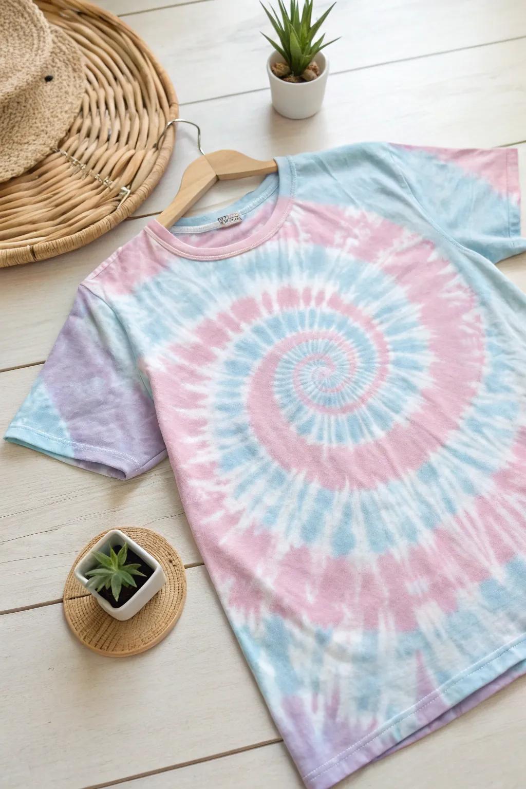 Embrace the art of simplicity with a touch of color. 🌿✨ #SpiralTieDye #ScandiBoho