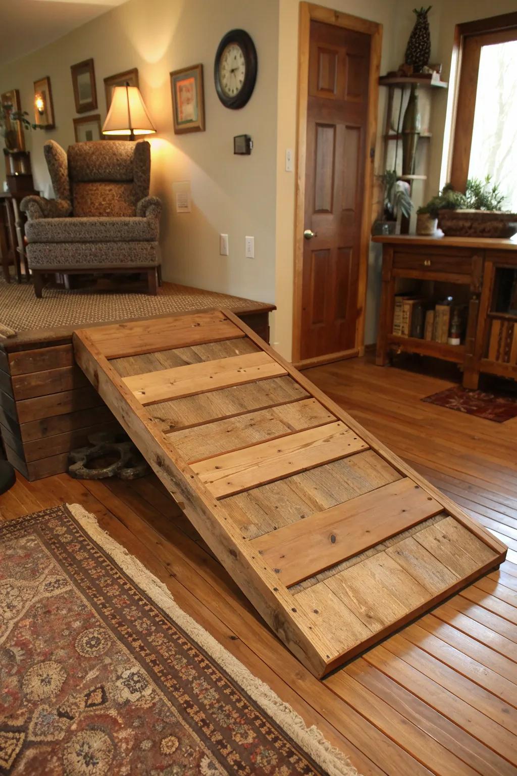 Elevate your space with handcrafted wooden ramps for seamless style and function.