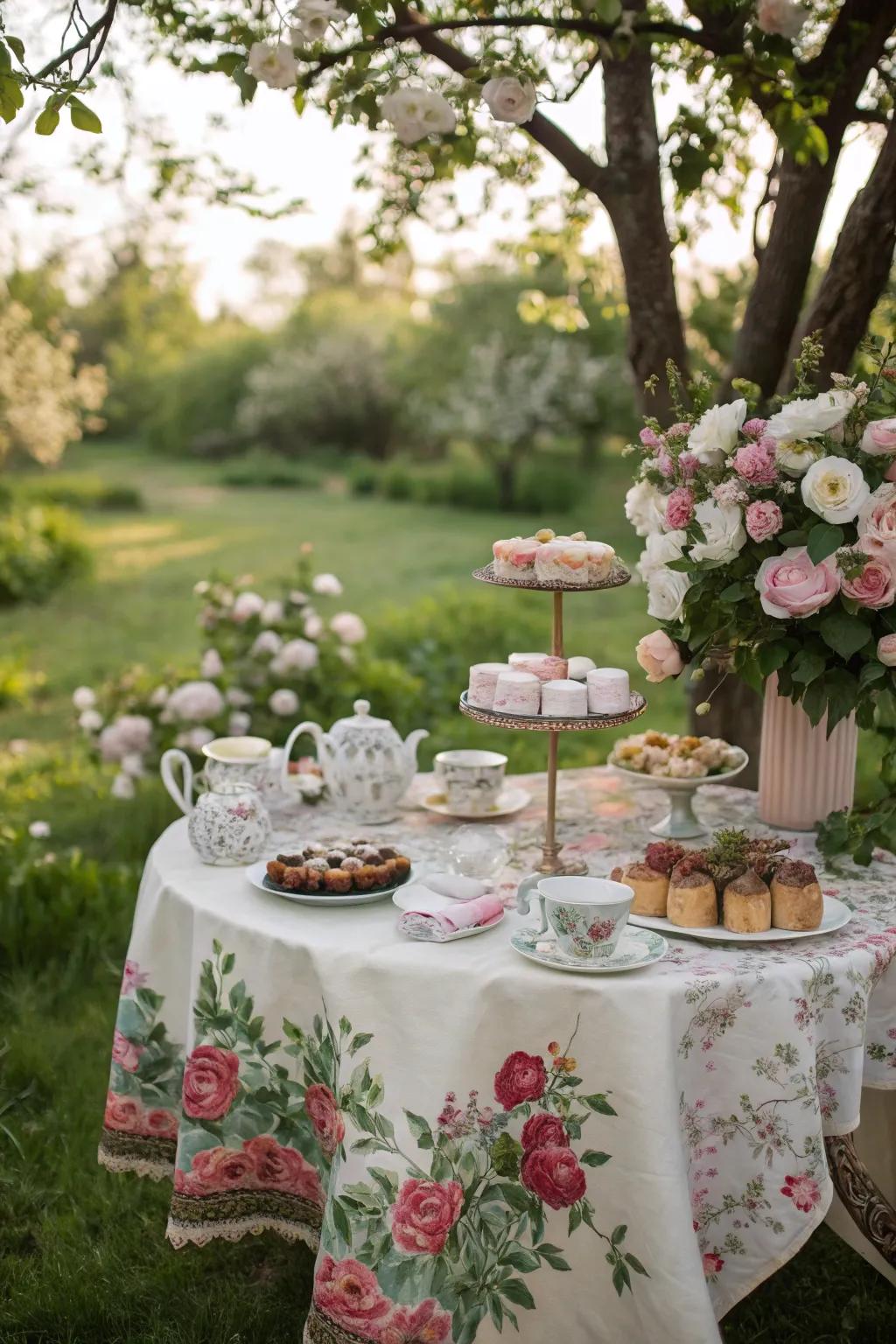 Transform your backyard into a picturesque garden tea party.