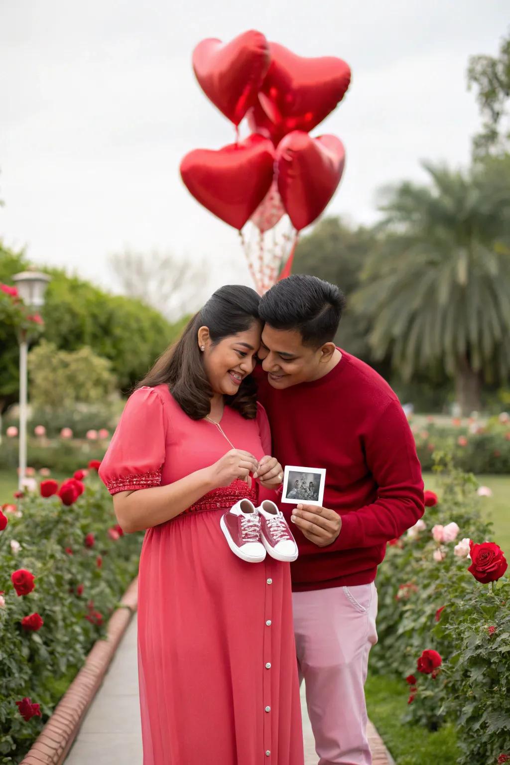 A charming photoshoot capturing the essence of love and new beginnings.