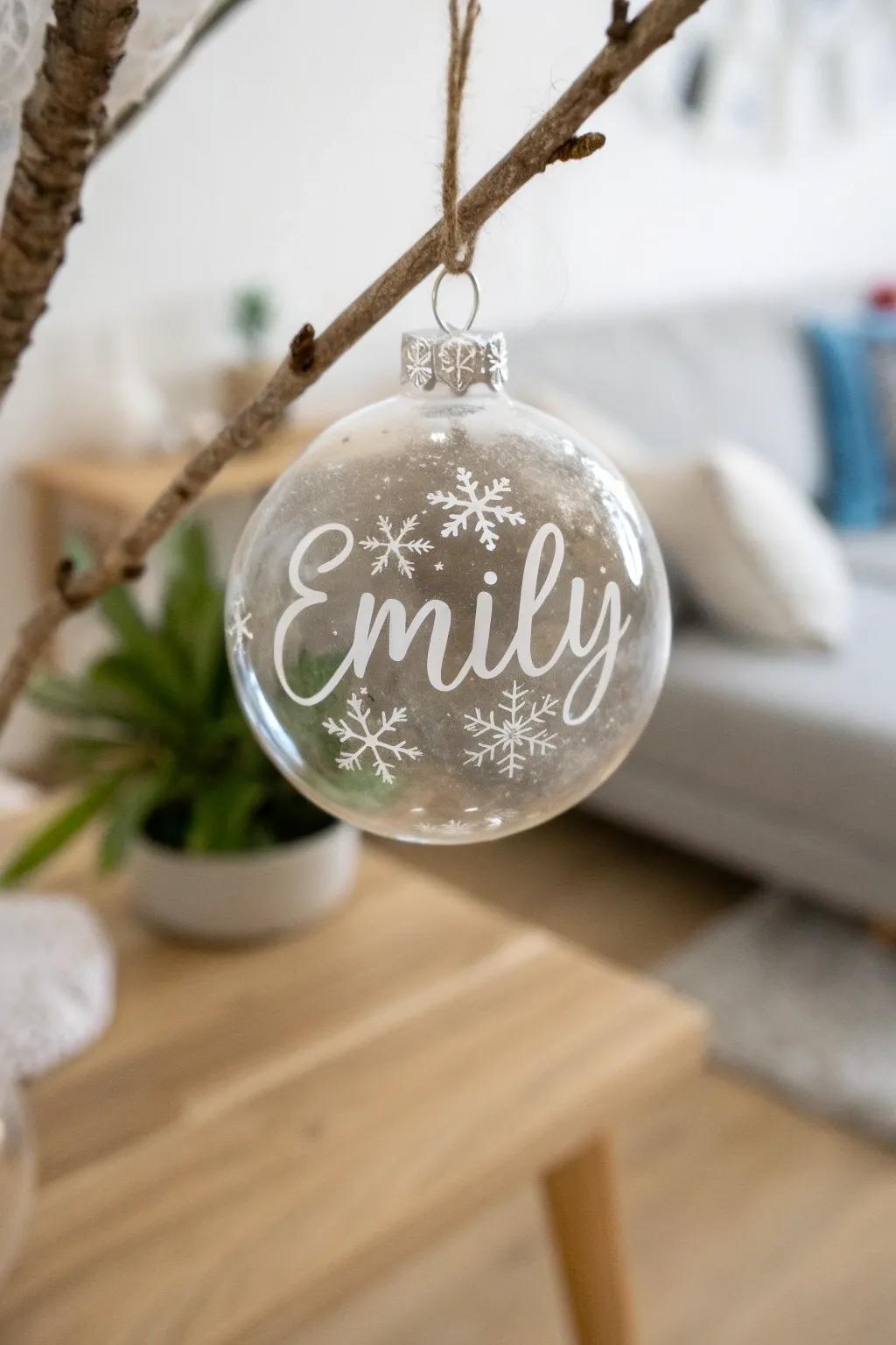 Add a personal touch to your holiday decor with custom vinyl ornaments. #ScandinavianChristmas #CraftedWithLove