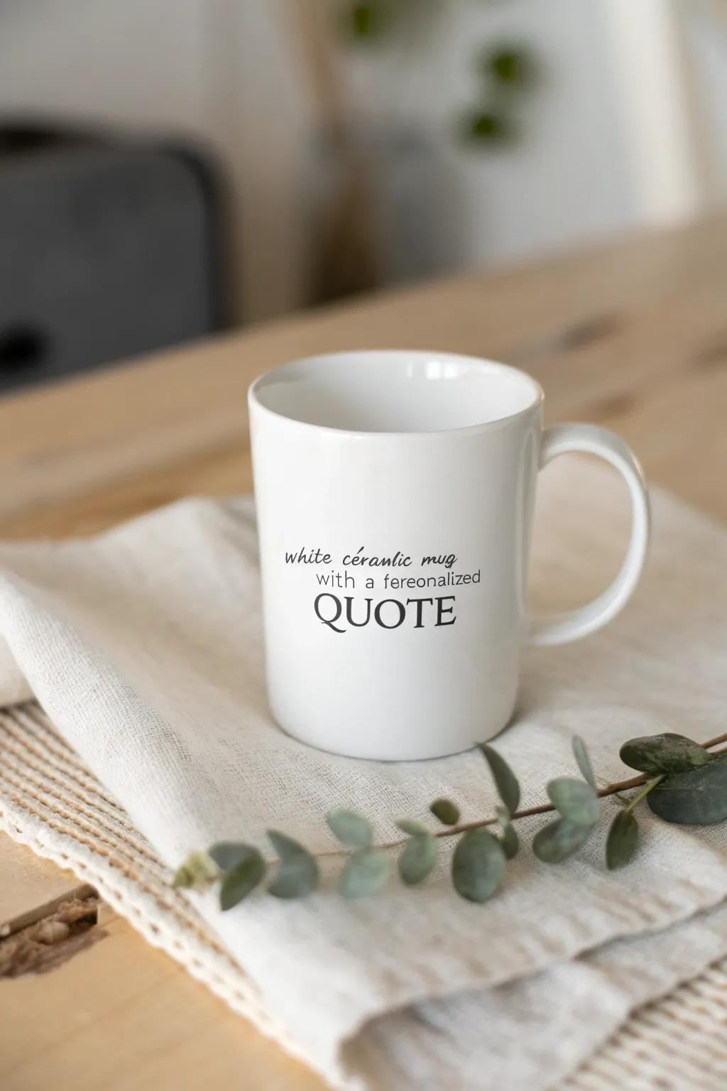 Start your morning with inspiration—sip from a mug that whispers wisdom.