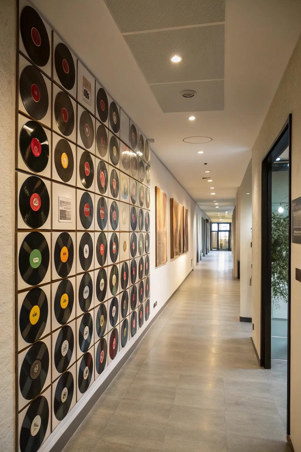 A classic vinyl grid brings order and elegance to your hallway.