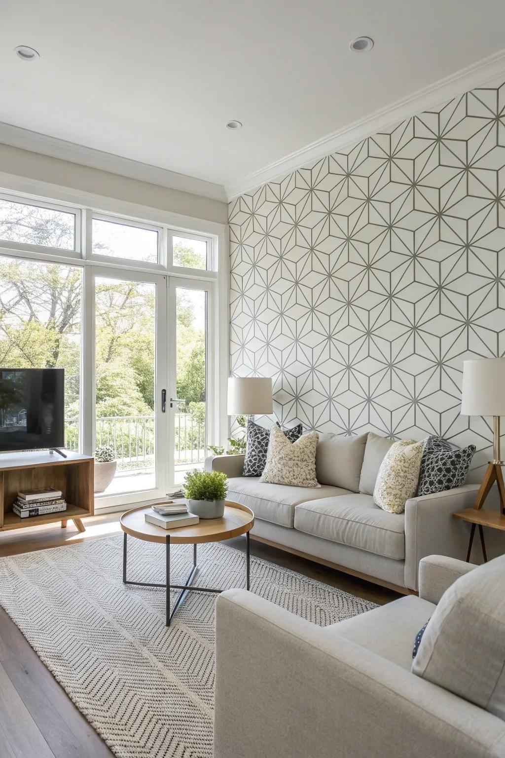 Removable wallpaper adds a bold statement to any room.