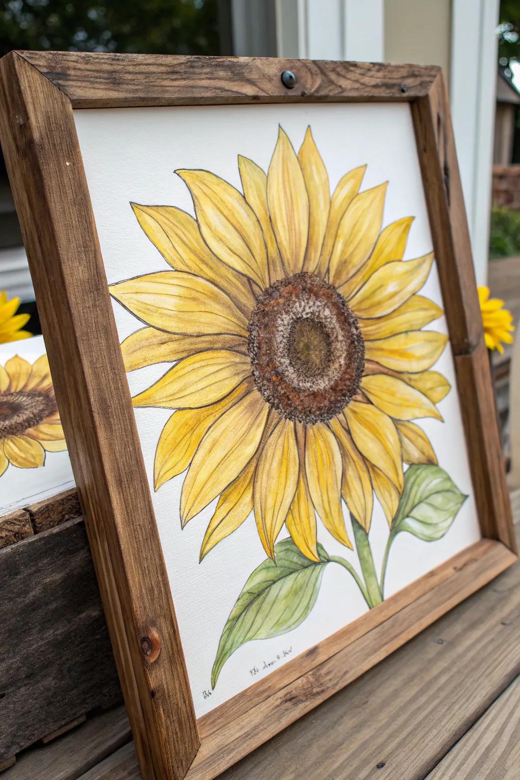 Capture the sunny essence of sunflowers with this vibrant watercolor painting.