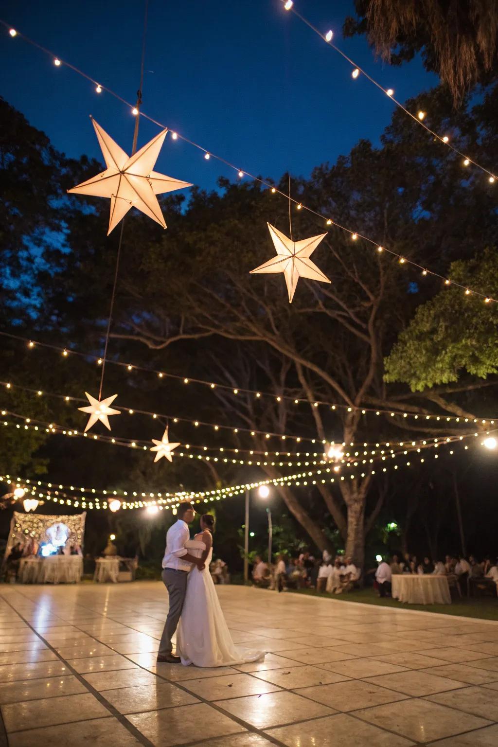 Dance under a canopy of twinkling lights for a magical evening.