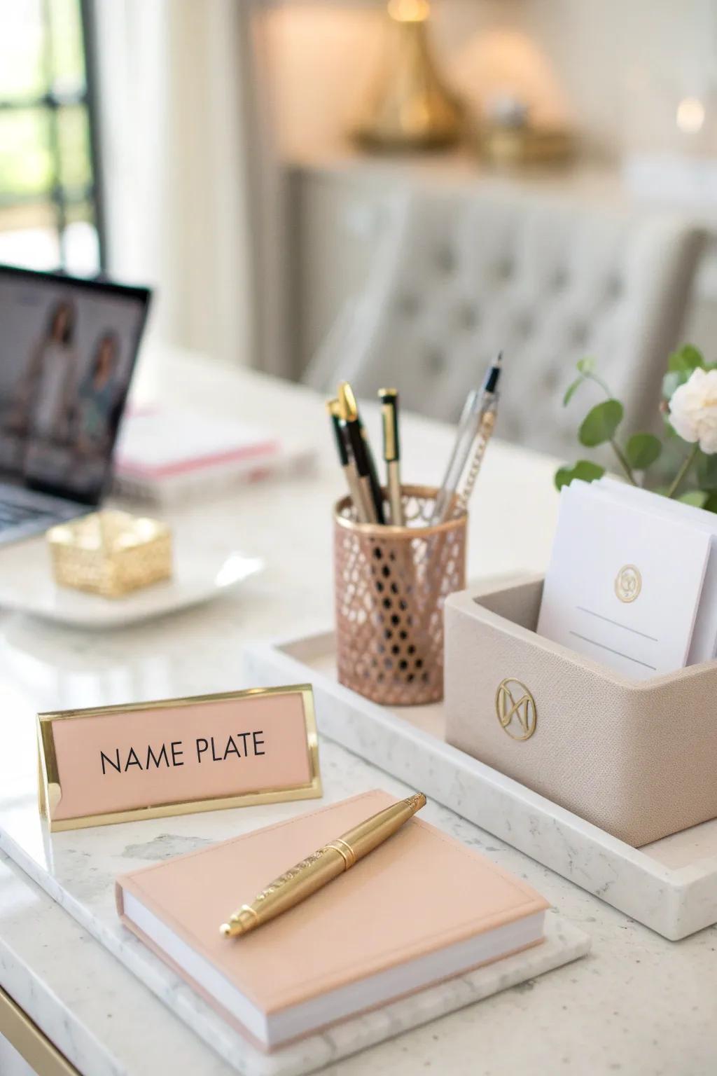 Add a personal touch to their new workspace with customized desk accessories.